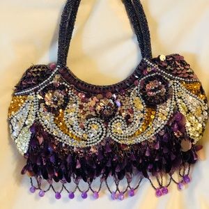 Vintage Purple Sequin Purse